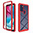 Carcasa Bumper Funda Silicona Transparente 360 Grados para Motorola Moto G60s Rojo