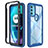 Carcasa Bumper Funda Silicona Transparente 360 Grados para Motorola Moto G71 5G Azul