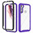 Carcasa Bumper Funda Silicona Transparente 360 Grados para Motorola Moto One Fusion Plus Morado