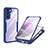 Carcasa Bumper Funda Silicona Transparente 360 Grados para Samsung Galaxy S21 5G Azul