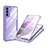 Carcasa Bumper Funda Silicona Transparente 360 Grados para Samsung Galaxy S21 5G Morado