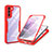 Carcasa Bumper Funda Silicona Transparente 360 Grados para Samsung Galaxy S21 FE 5G Rojo