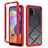 Carcasa Bumper Funda Silicona Transparente 360 Grados ZJ1 para Samsung Galaxy A31 Rojo