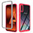 Carcasa Bumper Funda Silicona Transparente 360 Grados ZJ1 para Samsung Galaxy A70 Rosa Roja