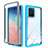 Carcasa Bumper Funda Silicona Transparente 360 Grados ZJ1 para Samsung Galaxy A91 Azul Cielo