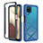 Carcasa Bumper Funda Silicona Transparente 360 Grados ZJ1 para Samsung Galaxy F12 Azul