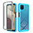 Carcasa Bumper Funda Silicona Transparente 360 Grados ZJ1 para Samsung Galaxy F12 Azul Cielo