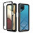 Carcasa Bumper Funda Silicona Transparente 360 Grados ZJ1 para Samsung Galaxy F12 Negro