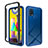 Carcasa Bumper Funda Silicona Transparente 360 Grados ZJ1 para Samsung Galaxy M21s Azul