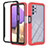 Carcasa Bumper Funda Silicona Transparente 360 Grados ZJ1 para Samsung Galaxy M32 5G Rojo