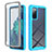 Carcasa Bumper Funda Silicona Transparente 360 Grados ZJ1 para Samsung Galaxy S20 Lite 5G Azul Cielo