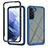 Carcasa Bumper Funda Silicona Transparente 360 Grados ZJ1 para Samsung Galaxy S22 5G Azul