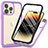 Carcasa Bumper Funda Silicona Transparente 360 Grados ZJ3 para Apple iPhone 13 Pro Max Purpura Claro