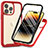 Carcasa Bumper Funda Silicona Transparente 360 Grados ZJ3 para Apple iPhone 13 Pro Max Rojo