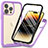 Carcasa Bumper Funda Silicona Transparente 360 Grados ZJ3 para Apple iPhone 13 Pro Purpura Claro