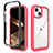 Carcasa Bumper Funda Silicona Transparente 360 Grados ZJ3 para Apple iPhone 13 Rosa Roja