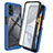 Carcasa Bumper Funda Silicona Transparente 360 Grados ZJ3 para Motorola Moto G22 Azul