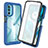 Carcasa Bumper Funda Silicona Transparente 360 Grados ZJ3 para Motorola Moto G82 5G Azul