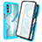 Carcasa Bumper Funda Silicona Transparente 360 Grados ZJ3 para Motorola Moto G82 5G Azul Cielo