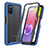 Carcasa Bumper Funda Silicona Transparente 360 Grados ZJ3 para Samsung Galaxy A02s Azul