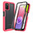 Carcasa Bumper Funda Silicona Transparente 360 Grados ZJ3 para Samsung Galaxy A02s Rosa Roja
