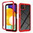 Carcasa Bumper Funda Silicona Transparente 360 Grados ZJ3 para Samsung Galaxy A22 5G Rojo