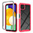 Carcasa Bumper Funda Silicona Transparente 360 Grados ZJ3 para Samsung Galaxy A22 5G Rosa Roja
