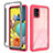 Carcasa Bumper Funda Silicona Transparente 360 Grados ZJ3 para Samsung Galaxy A51 4G Rosa Roja