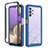 Carcasa Bumper Funda Silicona Transparente 360 Grados ZJ3 para Samsung Galaxy M32 5G Azul