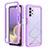 Carcasa Bumper Funda Silicona Transparente 360 Grados ZJ3 para Samsung Galaxy M32 5G Purpura Claro