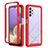 Carcasa Bumper Funda Silicona Transparente 360 Grados ZJ3 para Samsung Galaxy M32 5G Rojo