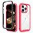 Carcasa Bumper Funda Silicona Transparente 360 Grados ZJ4 para Apple iPhone 14 Pro Max Rosa Roja