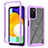 Carcasa Bumper Funda Silicona Transparente 360 Grados ZJ4 para Samsung Galaxy A02s Purpura Claro