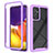 Carcasa Bumper Funda Silicona Transparente 360 Grados ZJ4 para Samsung Galaxy Quantum2 5G Purpura Claro