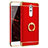 Carcasa Bumper Lujo Marco de Metal y Plastico con Anillo de dedo Soporte para Huawei Honor 6X Rojo