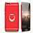 Carcasa Bumper Lujo Marco de Metal y Plastico con Anillo de dedo Soporte para Huawei Honor 9 Rojo