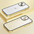 Carcasa Bumper Lujo Marco de Metal y Plastico Funda Bling-Bling LF1 para Apple iPhone 13 Oro