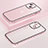 Carcasa Bumper Lujo Marco de Metal y Plastico Funda Bling-Bling LF1 para Apple iPhone 13 Oro Rosa