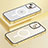 Carcasa Bumper Lujo Marco de Metal y Plastico Funda con Mag-Safe Magnetic Bling-Bling LF1 para Apple iPhone 13 Oro