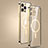 Carcasa Bumper Lujo Marco de Metal y Plastico Funda con Mag-Safe Magnetic JL3 para Apple iPhone 13 Pro Oro