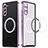 Carcasa Bumper Lujo Marco de Metal y Plastico Funda con Mag-Safe Magnetic LK1 para Samsung Galaxy S23 5G Morado