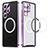 Carcasa Bumper Lujo Marco de Metal y Plastico Funda con Mag-Safe Magnetic LK2 para Samsung Galaxy S22 Ultra 5G Morado