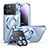 Carcasa Bumper Lujo Marco de Metal y Plastico Funda con Mag-Safe Magnetic LK4 para Apple iPhone 13 Pro Azul