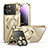 Carcasa Bumper Lujo Marco de Metal y Plastico Funda con Mag-Safe Magnetic LK4 para Apple iPhone 13 Pro Max Oro