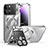 Carcasa Bumper Lujo Marco de Metal y Plastico Funda con Mag-Safe Magnetic LK4 para Apple iPhone 13 Pro Max Plata