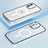 Carcasa Bumper Lujo Marco de Metal y Plastico Funda con Mag-Safe Magnetic QC1 para Apple iPhone 12 Plata