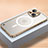 Carcasa Bumper Lujo Marco de Metal y Plastico Funda con Mag-Safe Magnetic QC1 para Apple iPhone 14 Oro