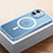 Carcasa Bumper Lujo Marco de Metal y Plastico Funda con Mag-Safe Magnetic QC2 para Apple iPhone 12 Mini Azul
