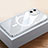 Carcasa Bumper Lujo Marco de Metal y Plastico Funda con Mag-Safe Magnetic QC4 para Apple iPhone 12 Mini Plata