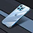 Carcasa Bumper Lujo Marco de Metal y Plastico Funda JL4 para Apple iPhone 13 Pro Max Azul